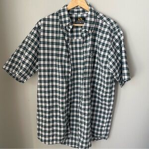Drunknmunky Men's M‎ Multicolor Plaid 80% Cotton Short Sleeve Button Shirt